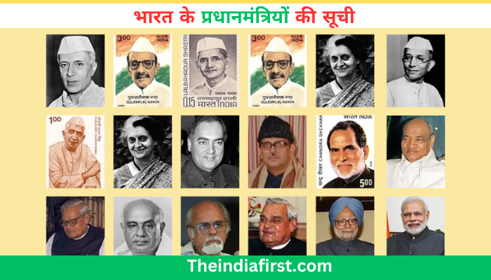 भारत के प्रधानमंत्रियों की सूची